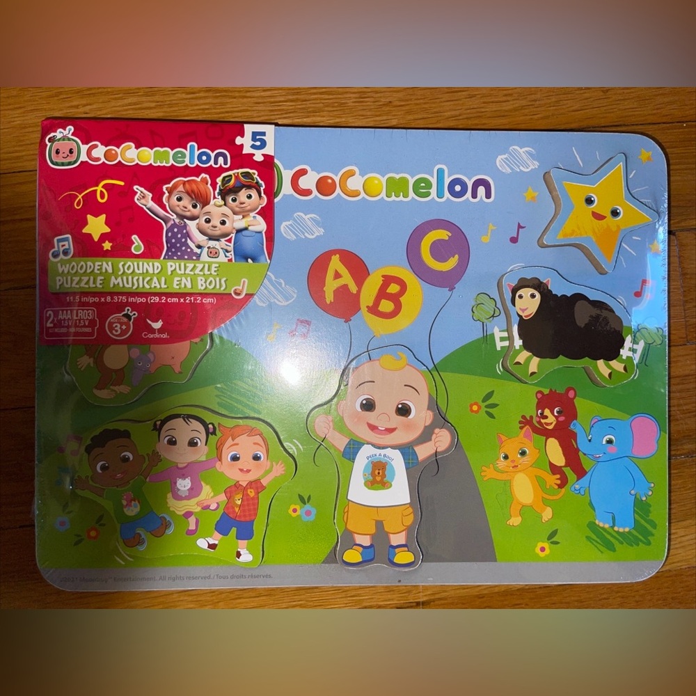 Cocomelon Puzzle Wooden Musical Sound 5 Piece Singalong with JJ and Friends New
